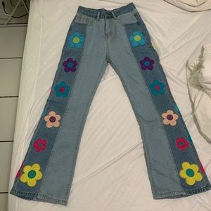 Y2K Flower Jeans Size Medium